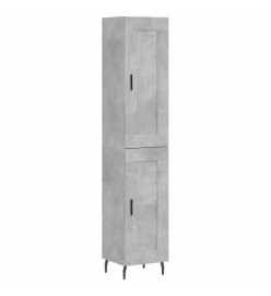 Buffet haut Gris béton 34,5x34x180 cm Bois d'ingénierie