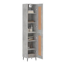 Buffet haut Gris béton 34,5x34x180 cm Bois d'ingénierie