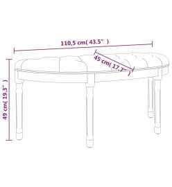 Banc Bleu 110,5x45x49 cm Velours