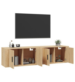 Meubles TV muraux 2 pcs chêne sonoma 80x34,5x40 cm