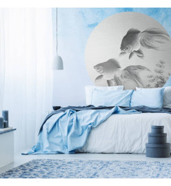 WallArt Papier peint cercle Two Goldfish 190 cm