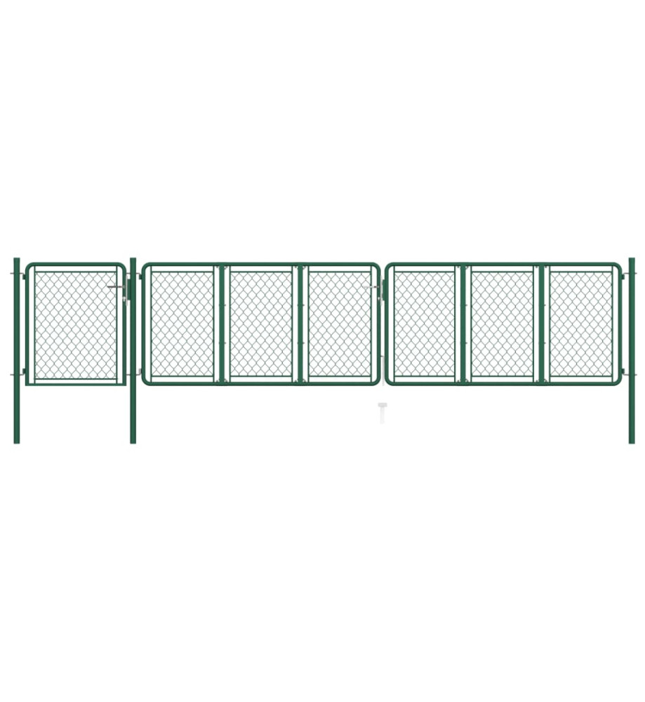 Portail de jardin Acier 75x495 cm Vert