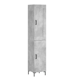 Buffet haut Gris béton 34,5x34x180 cm Bois d'ingénierie