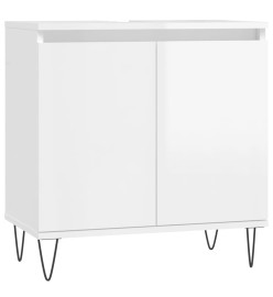 Armoire de bain blanc brillant 58x33x60 cm bois d'ingénierie