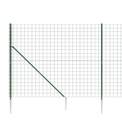 Clôture en treillis métallique et piquet d'ancrage vert 1,8x25m