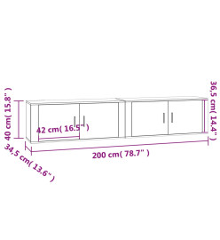 Meubles TV muraux 2 pcs gris béton 100x34,5x40 cm