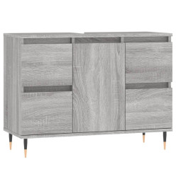 Armoire salle de bain sonoma gris 80x33x60 cm bois d'ingénierie