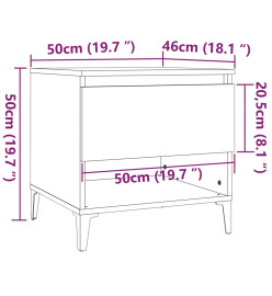 Table d'appoint Chêne fumé 50x46x50 cm Bois d'ingénierie