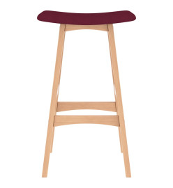 Tabourets de bar lot de 2 rouge bordeaux tissu