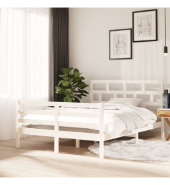 Cadre de lit Blanc Bois massif 140x200 cm