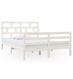Cadre de lit Blanc Bois massif 140x200 cm