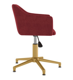 Chaises pivotantes salle à manger 2 pcs Rouge bordeaux Velours