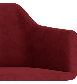 Chaises pivotantes salle à manger 2 pcs Rouge bordeaux Velours