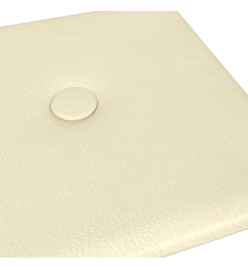 Panneaux muraux 12 pcs Crème 30x15 cm Similicuir 0,54 m²