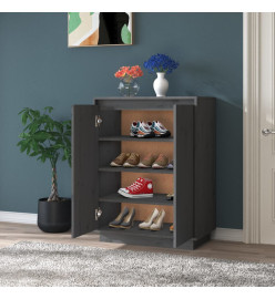 Armoire à chaussures Gris 60x35x80 cm Bois de pin massif