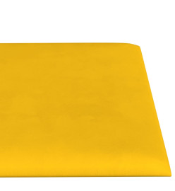 Panneaux muraux 12 pcs Jaune 60x15 cm Velours 1,08 m²