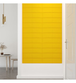 Panneaux muraux 12 pcs Jaune 60x15 cm Velours 1,08 m²