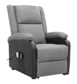 Fauteuil de massage inclinable Gris clair Tissu