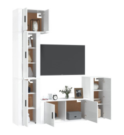 Ensemble de meubles TV 5 pcs Blanc brillant Bois d'ingénierie