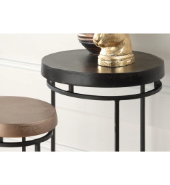 Rousseau Ensemble tables d'appoint 2 pcs Cameo Métal Noir et doré