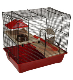 FLAMINGO Cage pour hamsters Enzo 2 41,5x28,5x38 cm Bordeaux