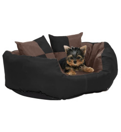 Coussin réversible lavable de chien Noir et marron 65x50x20 cm