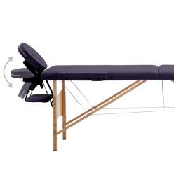 Table de massage pliable 2 zones Bois Violet