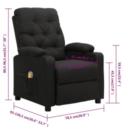 Fauteuil de massage Noir Tissu