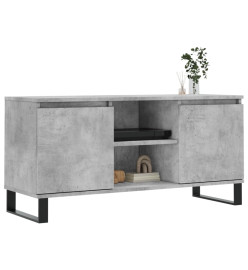 Meuble TV gris béton 104x35x50 cm bois d'ingénierie