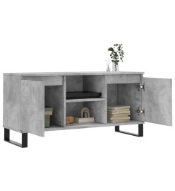 Meuble TV gris béton 104x35x50 cm bois d'ingénierie