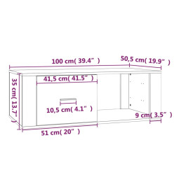 Table basse Blanc brillant 100x50,5x35 cm Bois d'ingénierie