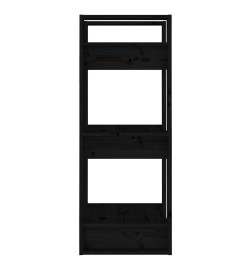 Bibliothèque/Séparateur de pièce Noir 41x35x91 cm Pin solide