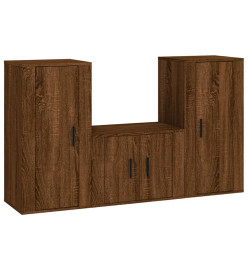 Ensemble de meubles TV 3 pcs Chêne marron Bois d'ingénierie