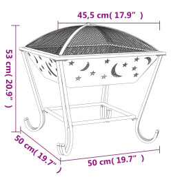 Foyer avec tisonnier 50 cm XXL acier