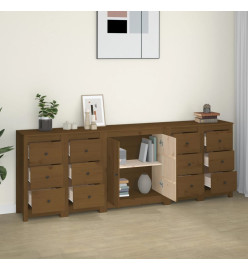 Buffet Marron miel 230x35x80 cm Bois massif de pin