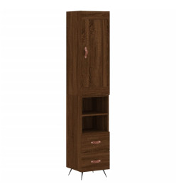 Buffet haut Chêne marron 34,5x34x180 cm Bois d'ingénierie