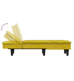 Chaise longue jaune velours