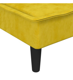 Chaise longue jaune velours