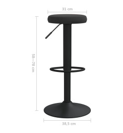 Tabourets de bar 2 pcs Noir Velours