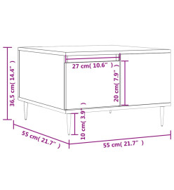 Table basse chêne fumé 55x55x36,5 cm bois d'ingénierie