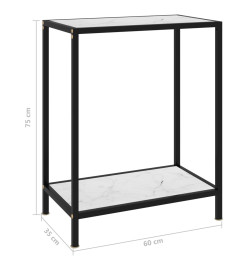 Table console Blanc 60x35x75 cm Verre trempé