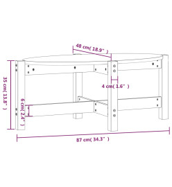 Table basse Blanc 87x48x35 cm Bois massif de pin