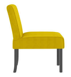 Fauteuil sans accoudoirs jaune velours