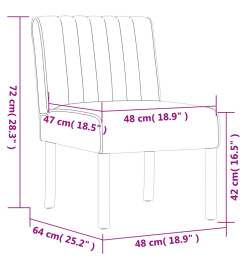 Fauteuil sans accoudoirs jaune velours