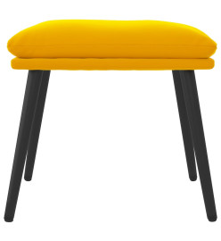 Repose-pied Jaune moutarde 45x29,5x35 cm Velours