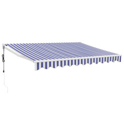 Auvent rétractable automatique bleu et blanc 3,5x2,5 m