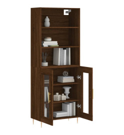 Buffet haut Chêne marron 69,5x34x180 cm Bois d'ingénierie