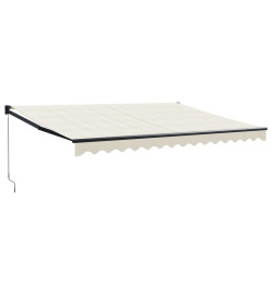 Auvent rétractable crème 4x3 m tissu et aluminium