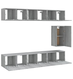 Ensemble de meubles TV 7 pcs Sonoma gris Bois d'ingénierie