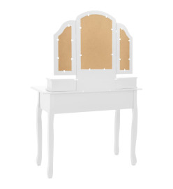 Ensemble de coiffeuse et tabouret Blanc 100x40x146 cm Paulownia